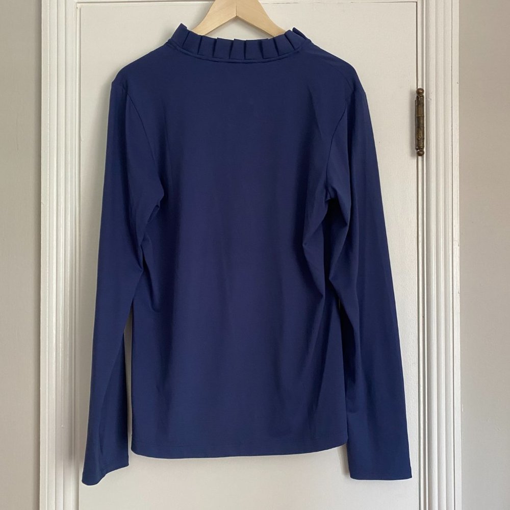 Lilly Pulitzer Luxletic Upf 50+ Frida Long Sleeve Polo Top Blue Size XL - Picture 6 of 6